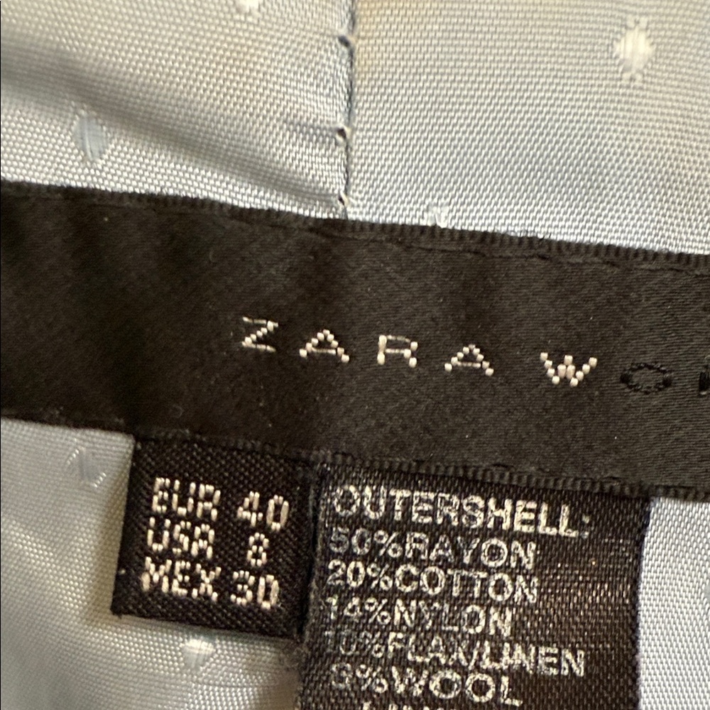 Zara Blue and Gray Tweed Blazer - Picture 2 of 14